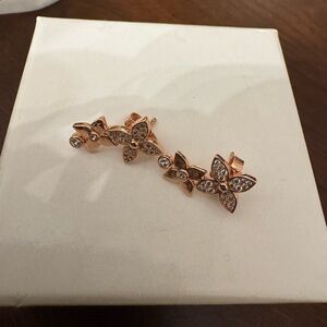Chic Rose Gold Floral Diamond cz  Earrings